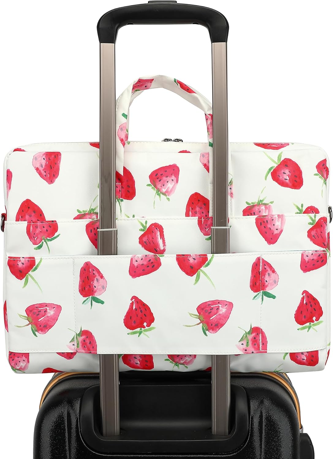 Canvaslove Multi-Pockets Laptop Case Bag, Rebound Bubble Cushioned Briefcase Shoulder Bag Fits 15.6-16 Inch Laptop (Strawberry) - Image 6