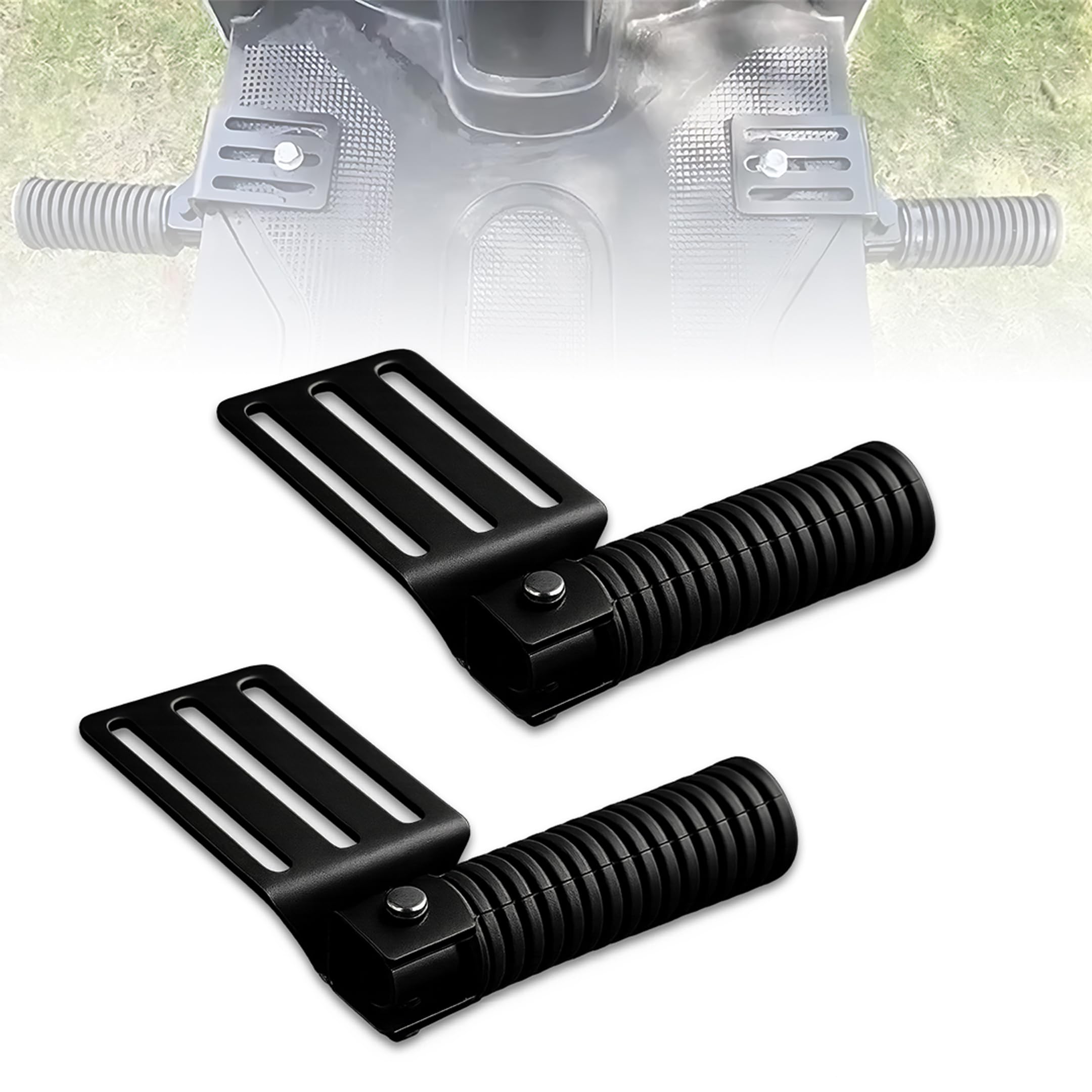 Universal Adjustable Scooty Footrest | Foldable Metal Foot Pegs | Heavy-Duty Non-Slip Grip Foot Rest For Comfortable Ride Compatible With Scooty | Scooters & Bikes