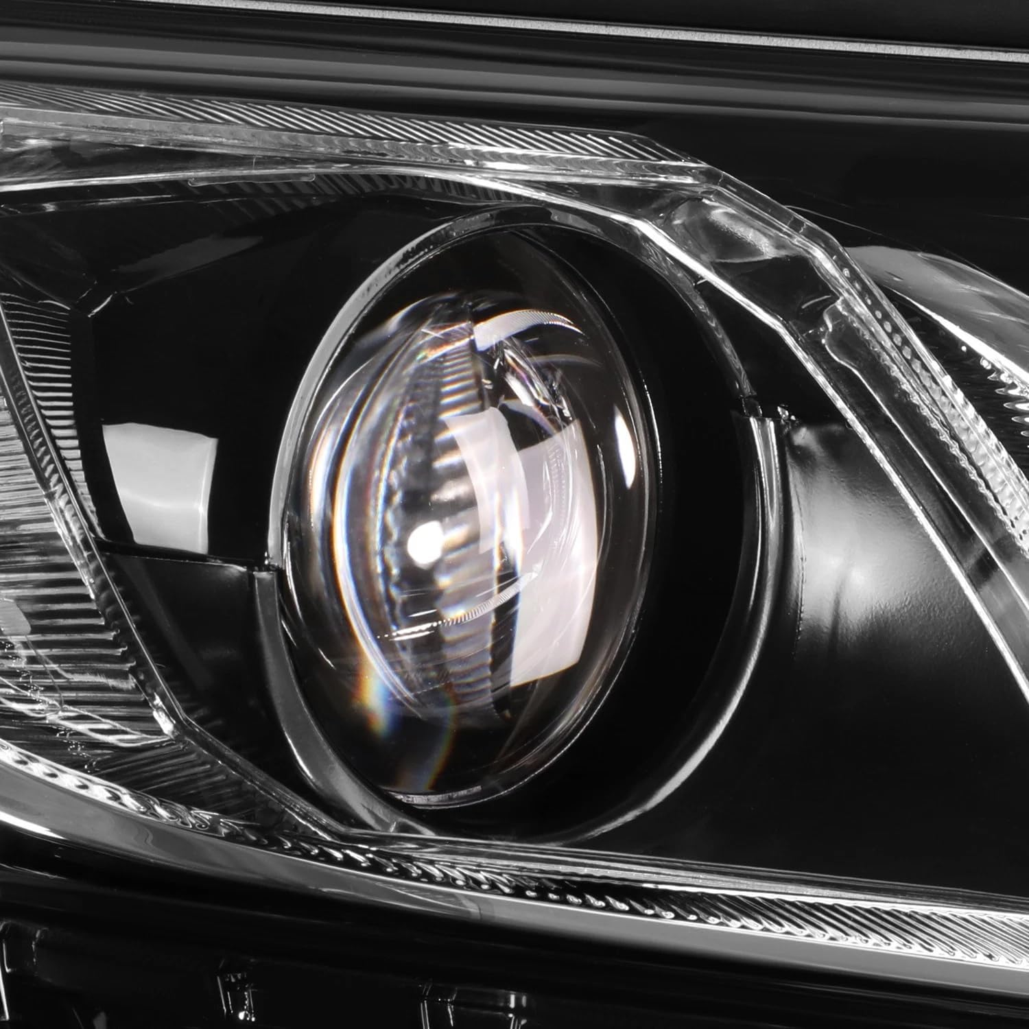 LED Projector Headlight Assembly for 2018 2019 2020 2021 2022 2023 2024 Toyota Camry L/LE/SE Headlamp Head Light Replacement Right Passenger Side,Chrome Housing Amber Reflector