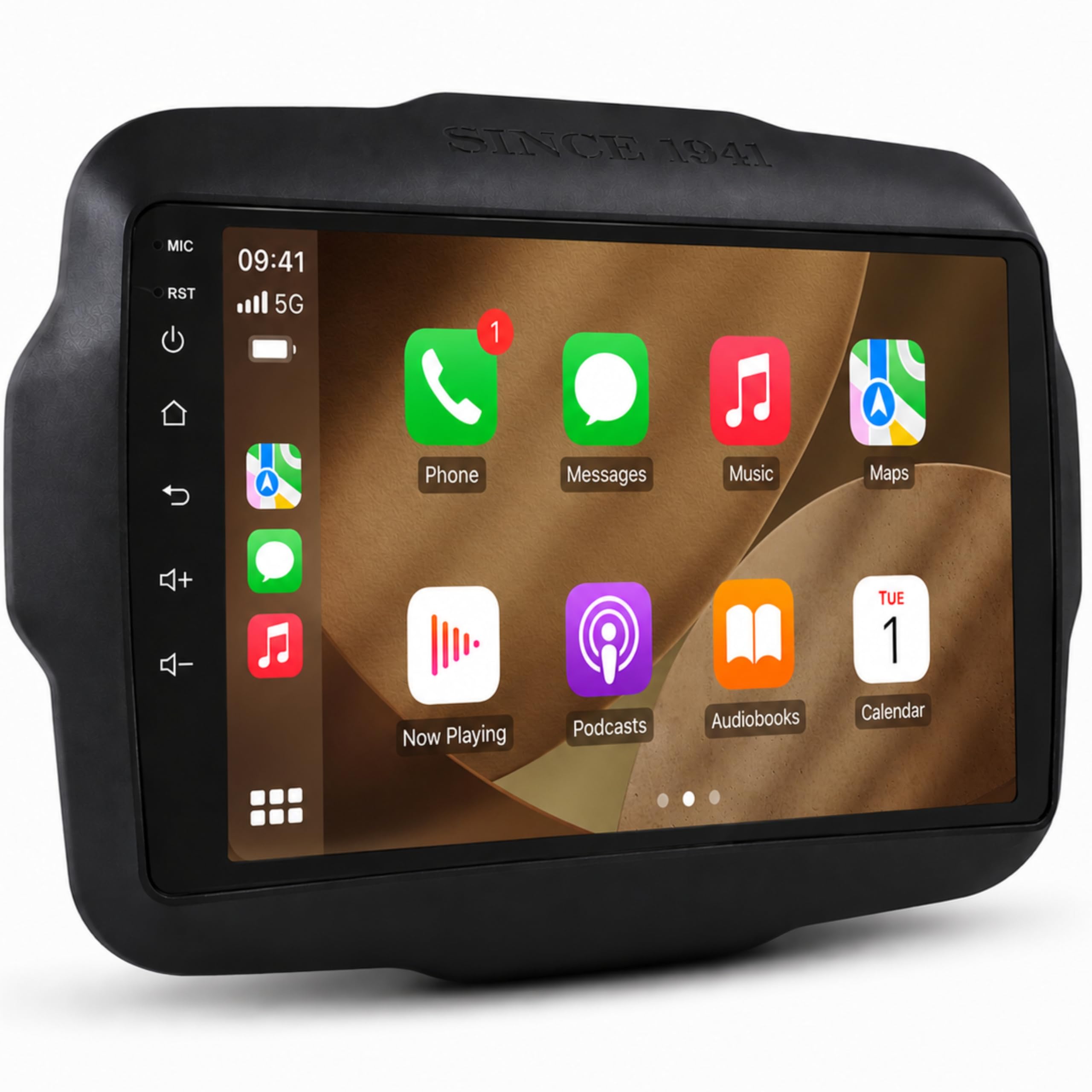 Autoradio 9" Android per Jeep Renegade 2014 2015 2016 2017 2018 2019 2020, Wireless CarPlay Android Auto, Navigazione GPS, Bluetooth, WiFi, Schermo Touch HD, Supporto Retrocamera