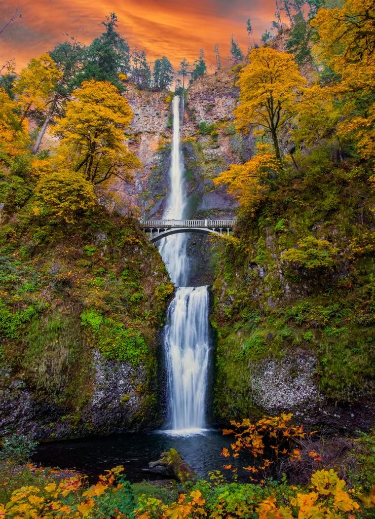 Noah Jigsaw Puzzle Fall at Multnomah Falls, Columbia River Gorge, Oregon 1000 Pieces