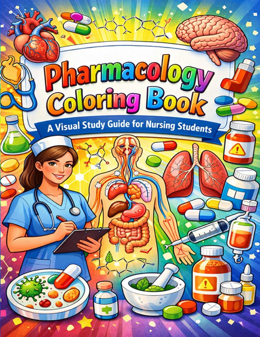 Pharmacology Coloring Book: A Visual Study Guide for Nursing Students