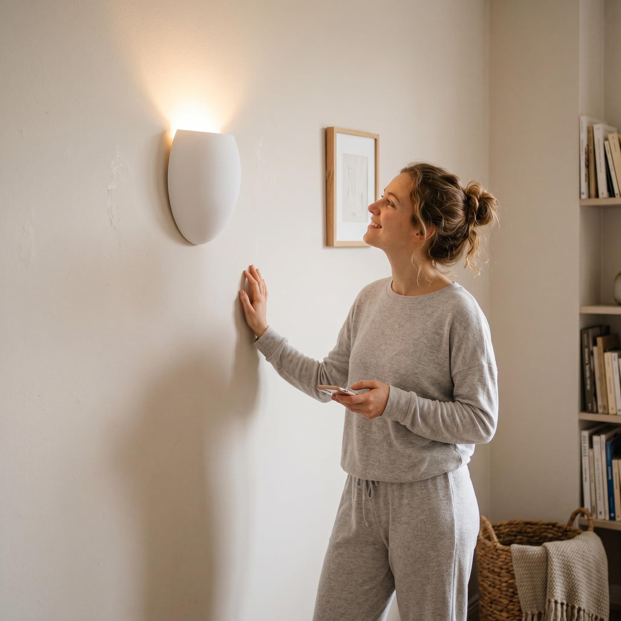 BARCELONA LED Biały Kinkiet Gipsowy G9 Mery 125x100x50mm Mały Nowoczesny Minimalistyczny Skandynawski Malowalny Lampa Ścienna do Salonu Sypialni Hotelu Korytarza Wewnętrzna