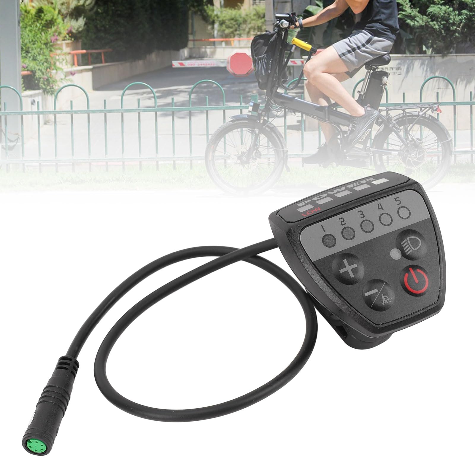 Tbest Affichage du Contrôleur de Vélo électrique, Contrôleur de Vitesse de Vélo électrique Intelligent Léger 24 V 36 V 48 V Résistant à l'eau 5 Broches Contrôleur de Vitesse Panneau