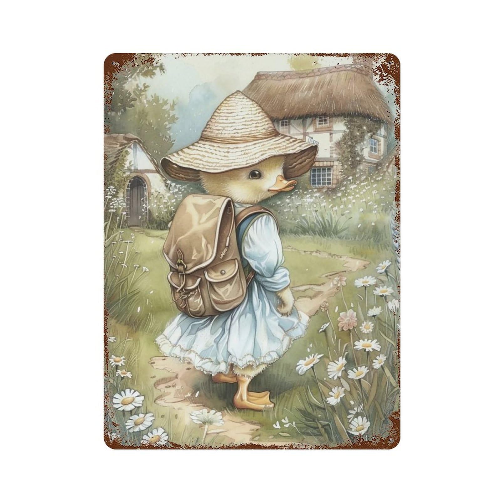 HDURYEYRYY Little Duck’s Rural Trip 04 Wall Retro Iron Vintage Art Metal Tin Sign Poster Modern Home Cofffee Club Art Bar Shop Decor 40x30cm