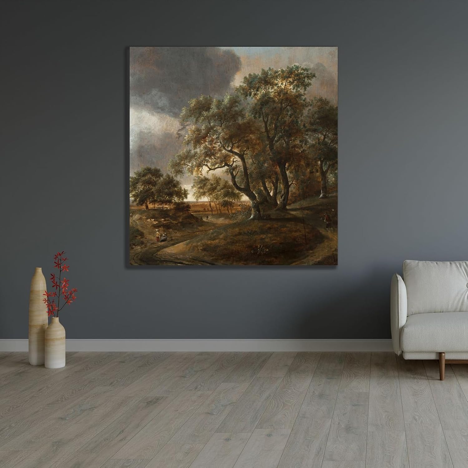ArtDirect Landscape with staffage Unframed Art Print Giclee Poster by Jan Vermeer van Haarlem the Elder - Ready for Framing with Customization Sizes 8x8, 11x12, 16x17, 24x25, 36x38 and 48x50 inches