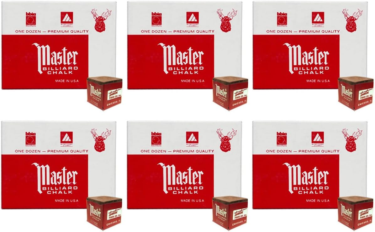 Masters Brown Billiard Cue Chalk - 6 dozen