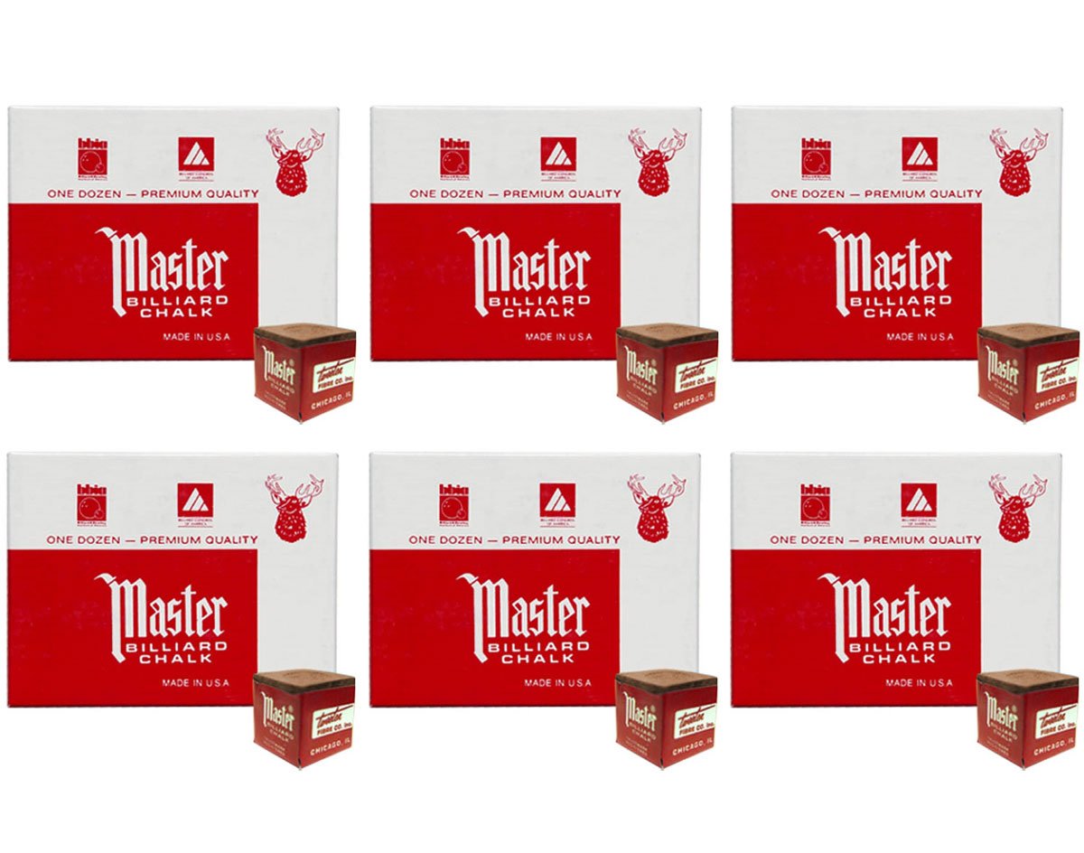 Masters Brown Billiard Cue Chalk - 6 dozen