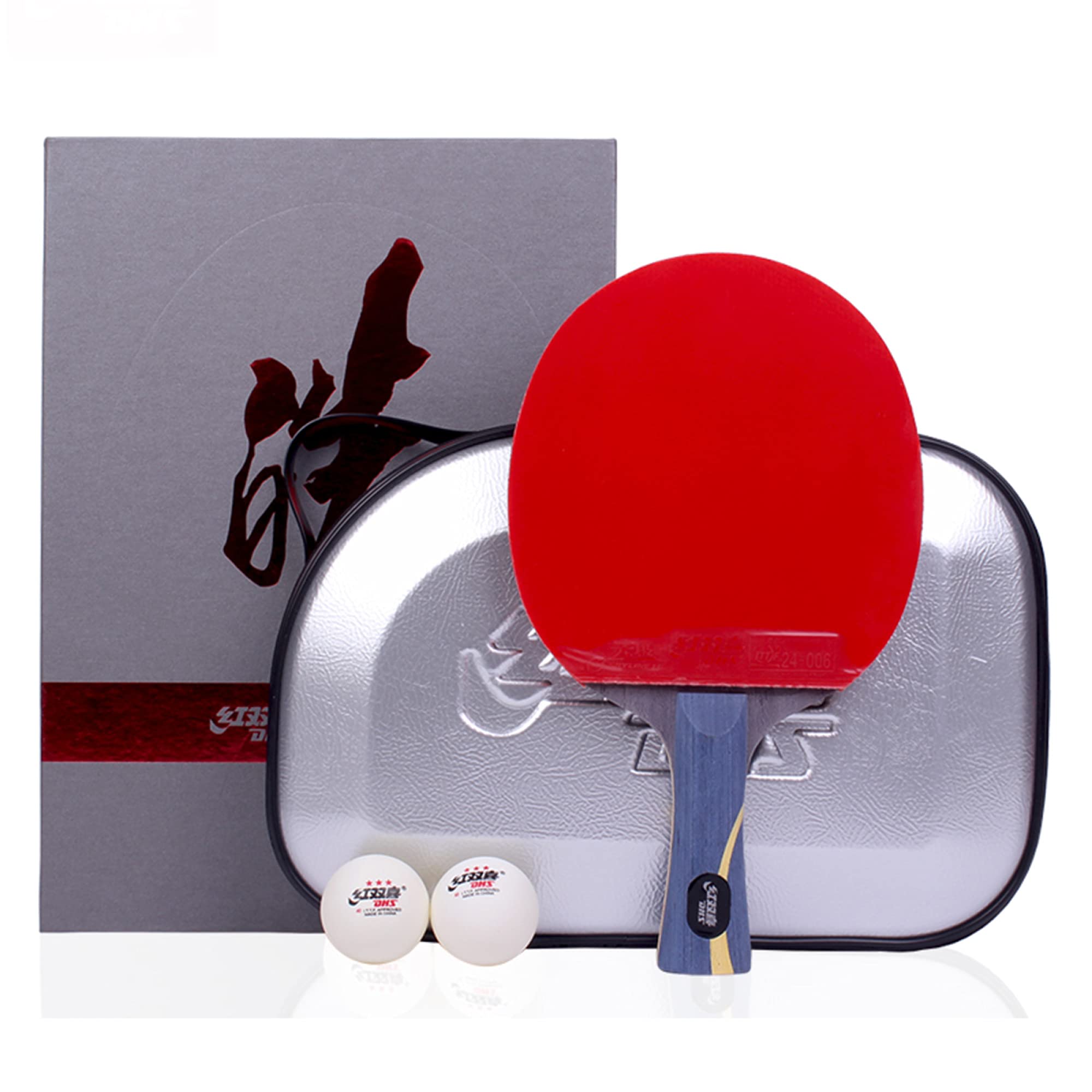Set da Ping Pong, Set di Racchette da Ping Pong Professionali con Custodia per Racchetta, Racchette da Ping Pong Offensive, Adatte per Allenatori e Atleti Senior / 1 Confezione/Manico Lung