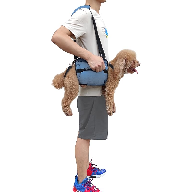 Peitoral de suporte para cães Coodeo com apoio corporal Blue, tamanho M
