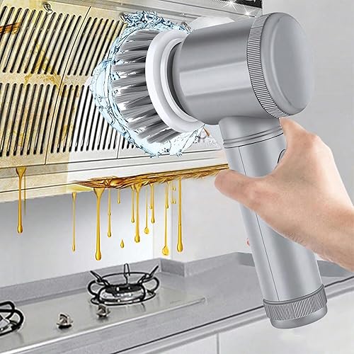 Electric Spin Scrubber - Shower Scrubber,Bathroom Scrubber Electric,for Cleaning Tub, Floor, Tile, Window, Sink, Kitchen Cleaning with 6 Electric