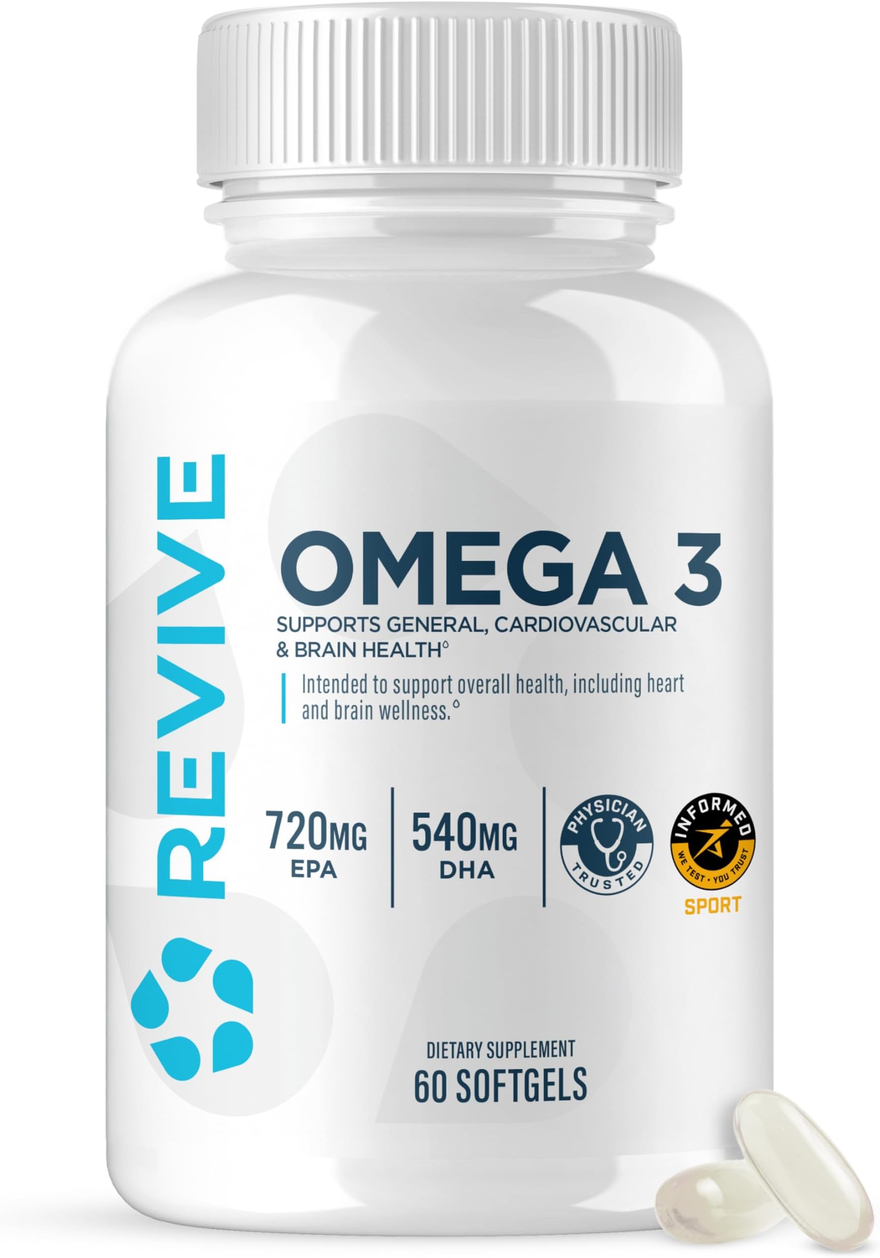 MD Omega 3 Fish Oil Supplements for Men & Women – Softgels with EPA & DHA Fatty Acids for Healthy Skin & Joints, Heart & Brain Support – Vegan-Friendly, Gluten-Free (120 Softgels)