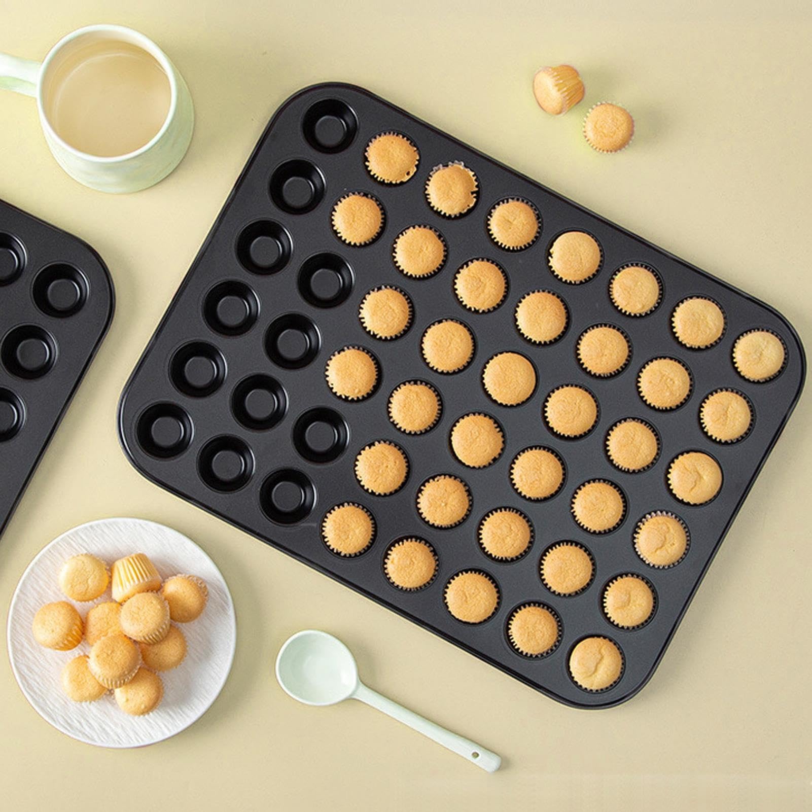 Lot de 2 Moule Mini Muffin Cupcakes, Rronds Caissette Muffins Papier