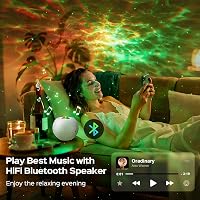 One Fire Csillagos Ég Projektor 15 Szín 15 Zene Bluetooth Távirányítóval - White 5