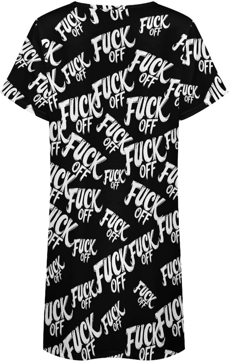 Fuck1 Off Nightgowns for Women Short Sleeve Sleep Dress Casual Sleepshirt Night Gowns Pajamas