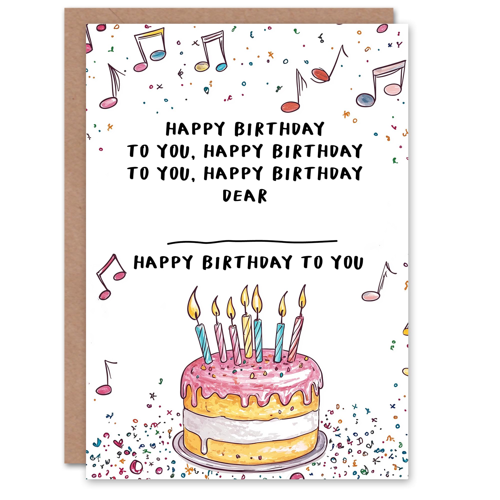 Wee Blue Coo Happy Birthday Card Dear Blank Cute Cake with Candles Design