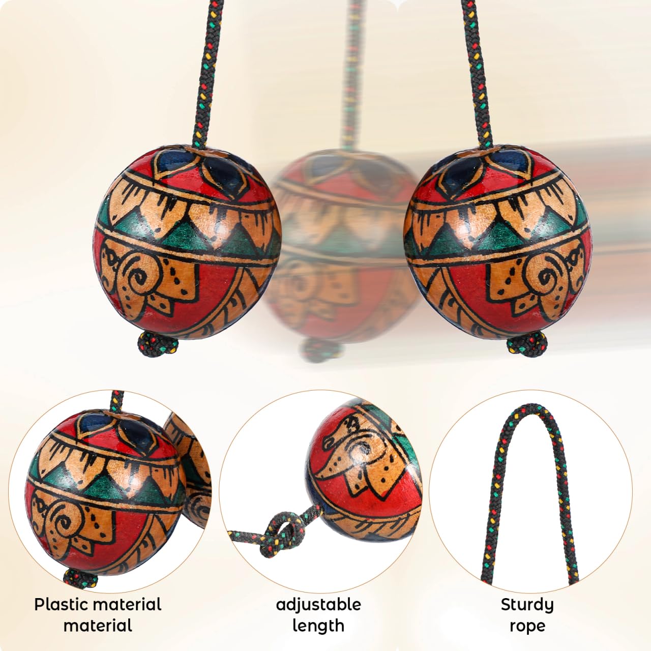 Milisten Asalato Handshaker aus Holz, Rhythmische Kugel, Kashaka, für individuelle und kollektive Aufführungen, Percussion-Instrument für Amateure und Anfänger