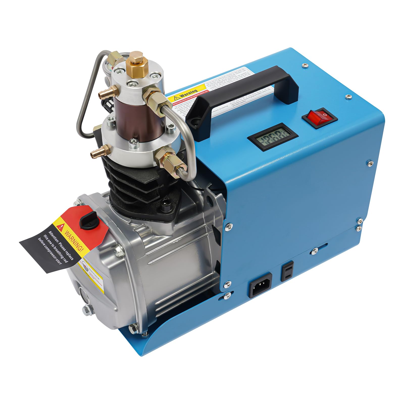 PCP Kompressor 300Bar 230V 1800W Luftkompressor Hochdruck Druckluftpumpe 2800U/min 100L/min Wasser-Öl-Abscheider 2-Stufig-Kompression Wasser-&Luftkühlung für PCP-Gewehr Druckluftpistole Tauchflasche