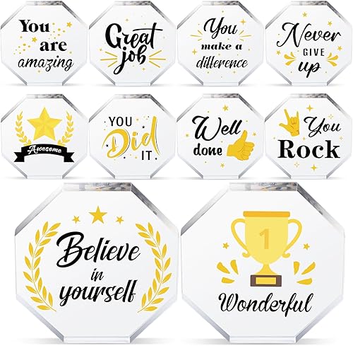 Kigley 10 piezas de regalos de agradecimiento a los empleados, trofeo de premio acrílico a granel, premios de acrílico inspiradores, regalos de