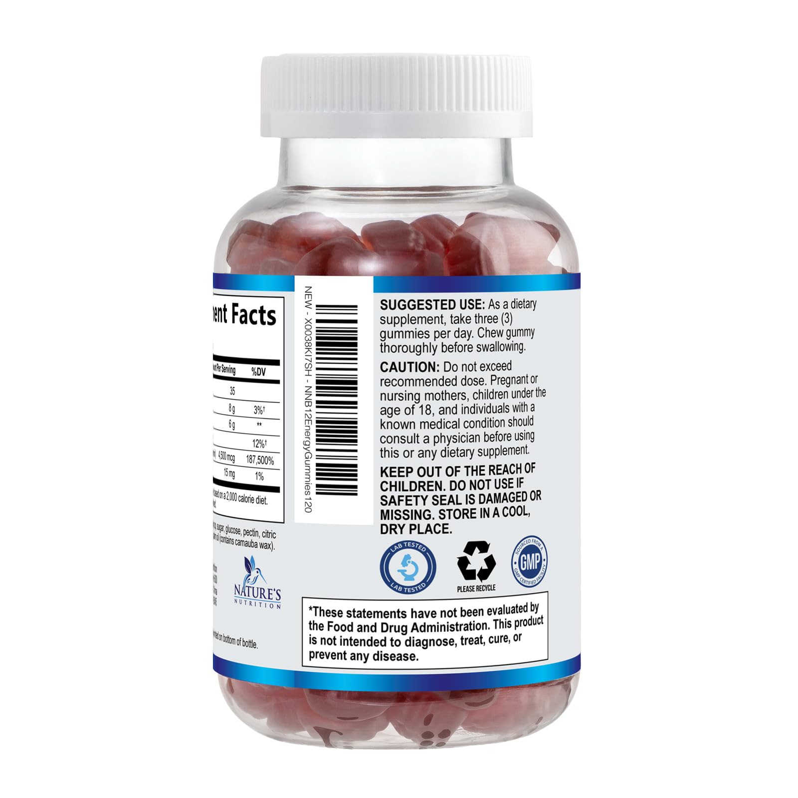 Vitamin B12 Energy Gummies - 4500 mcg Extra Strength Chewable B12 Supplement - Potent Energy, Metabolism & Immune Support - For Women, Men & Kids - Natural, Vegan & Berry Flavored - 120 Gummies — Amazon image 8