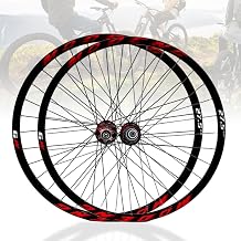 Mountain Bike Wheelset 26 27.5 29 Inch Front Rear Wheels Alu Alloy Double Wall Rims With Rivets Quick Release Disc Brake 32H Hubs For 8/9/10/11 Speed CassetteRed,29in