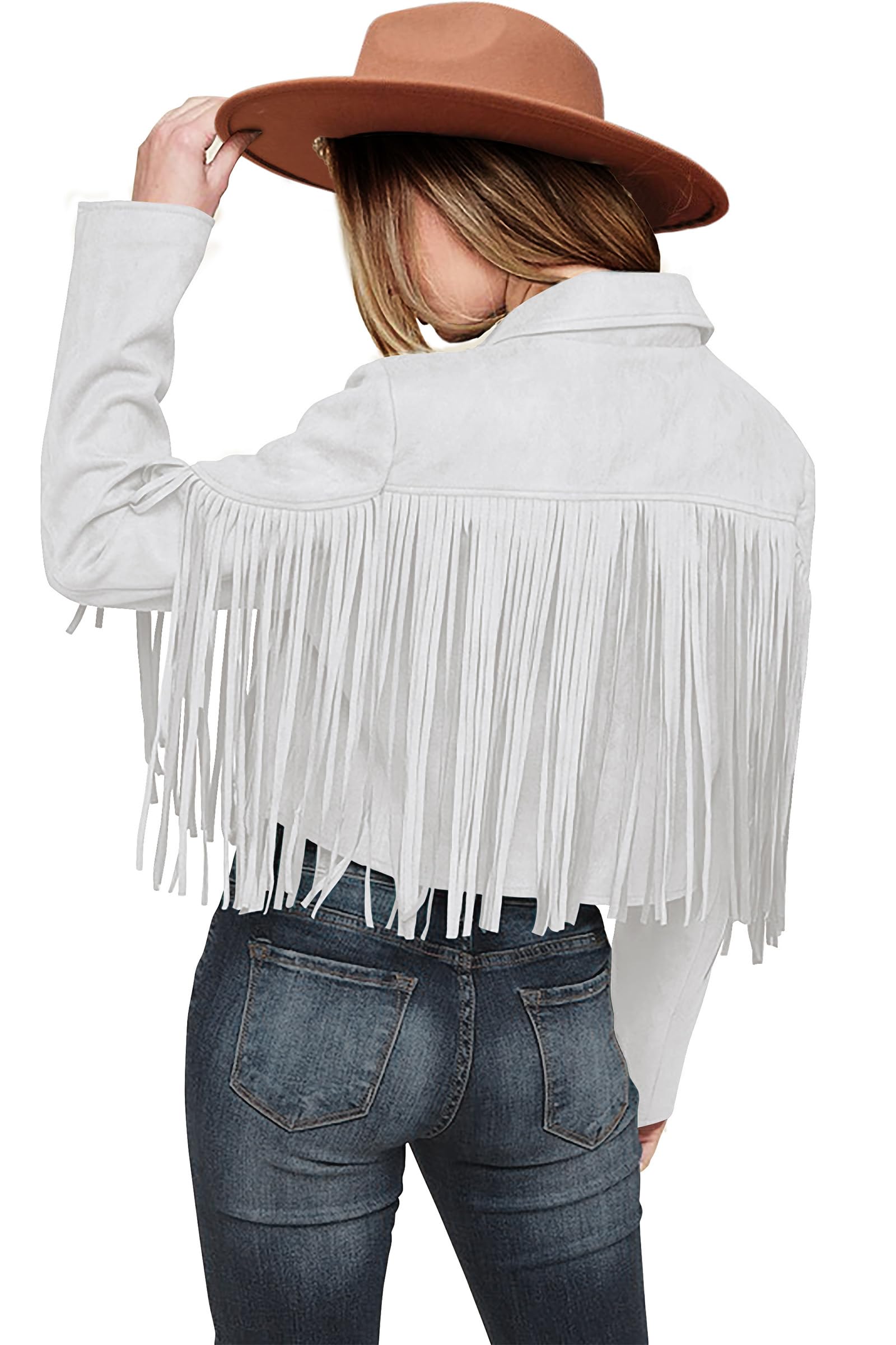 PRETTYGARDEN Women's Fringe Faux Suede Leather Jackets Fall Fashion 2025 Tassel Motorcycle Cropped CoatsOEKO-TEX STANDARD 100