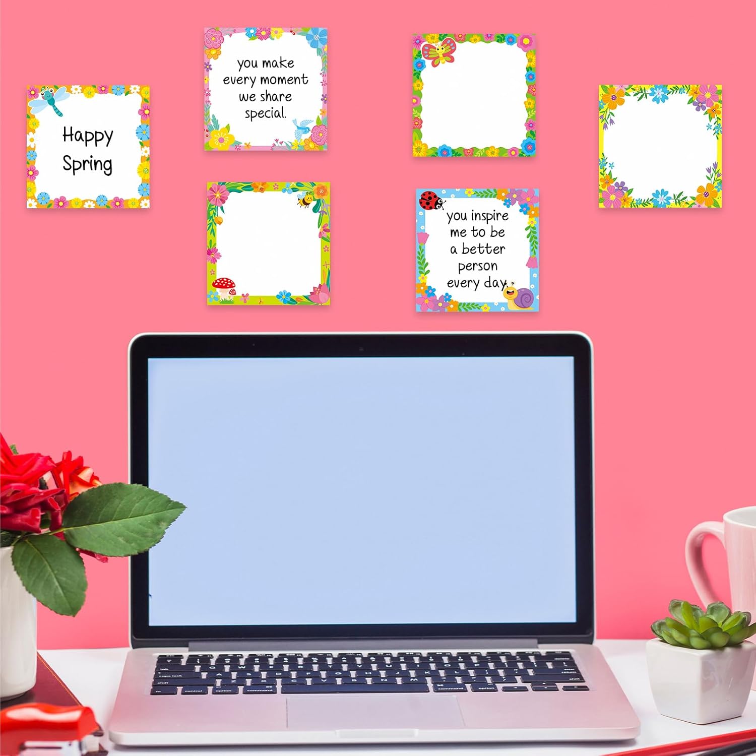 30 Pack 600 Sheets Spring Flower Sticky Notes Floral Notepads Notes for Spring Tea Birthday Party Holiday Appreciation Gift (Spring) - Image 7