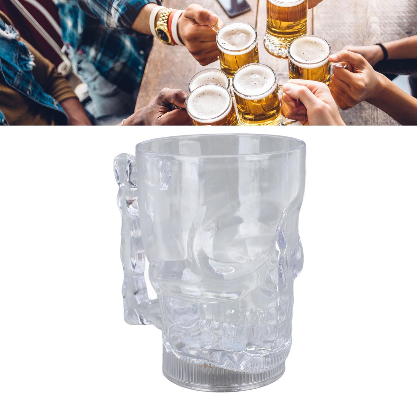 2 Boccali Di Birra A Forma Di Teschio In Vetro - Design Creativo 500ml Per Bar E Casa - Foto 11