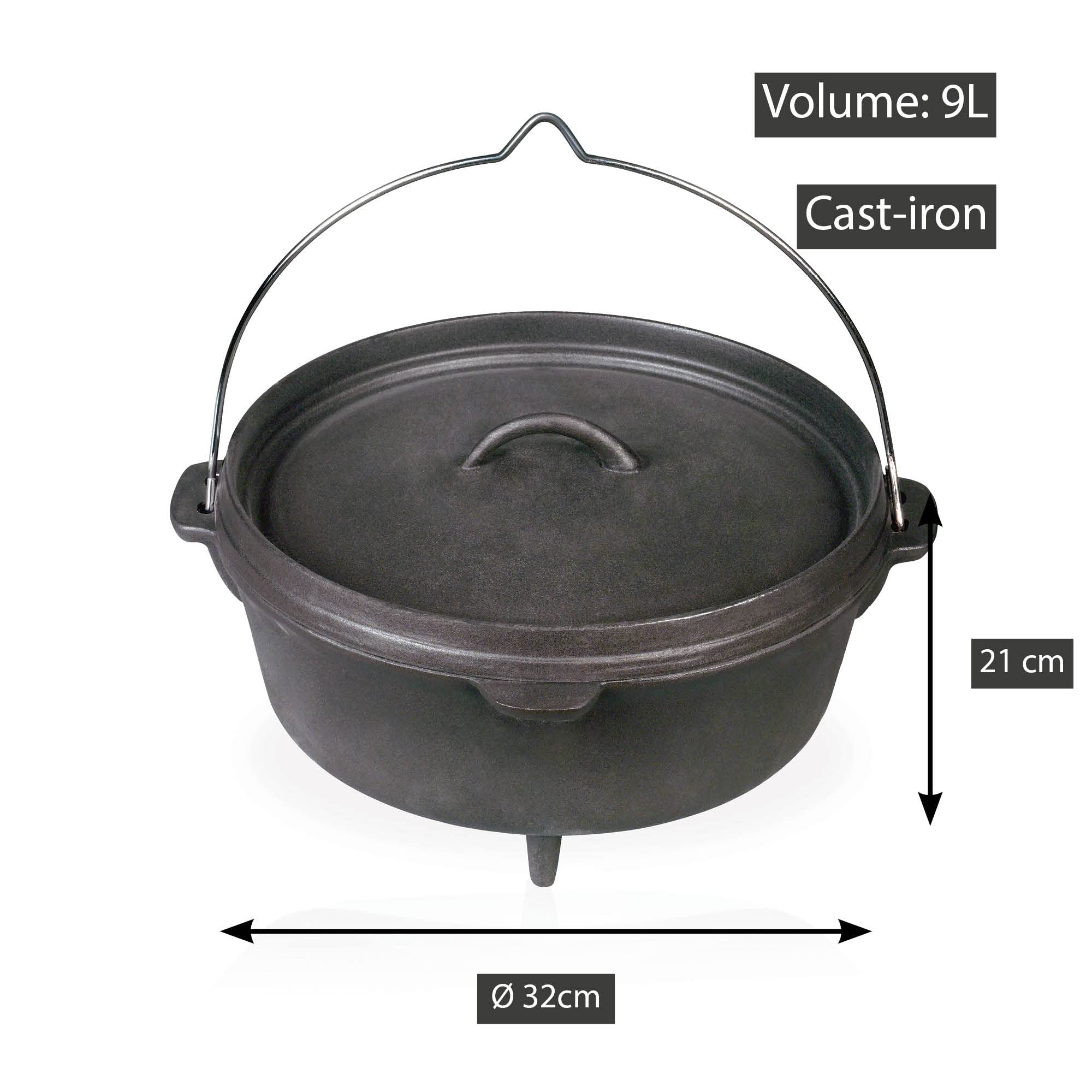 Image secondaire de Cocotte en Fonte Barbecook Junko 9L - Accessoire Barbecue Noir