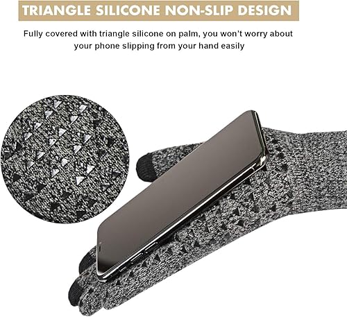 Miniatura 4 de TRENDOUX - Guantes de invierno para hombre y mujer, compatibles con pantalla táctil, con gel de silicona antideslizante, puño elástico, forro