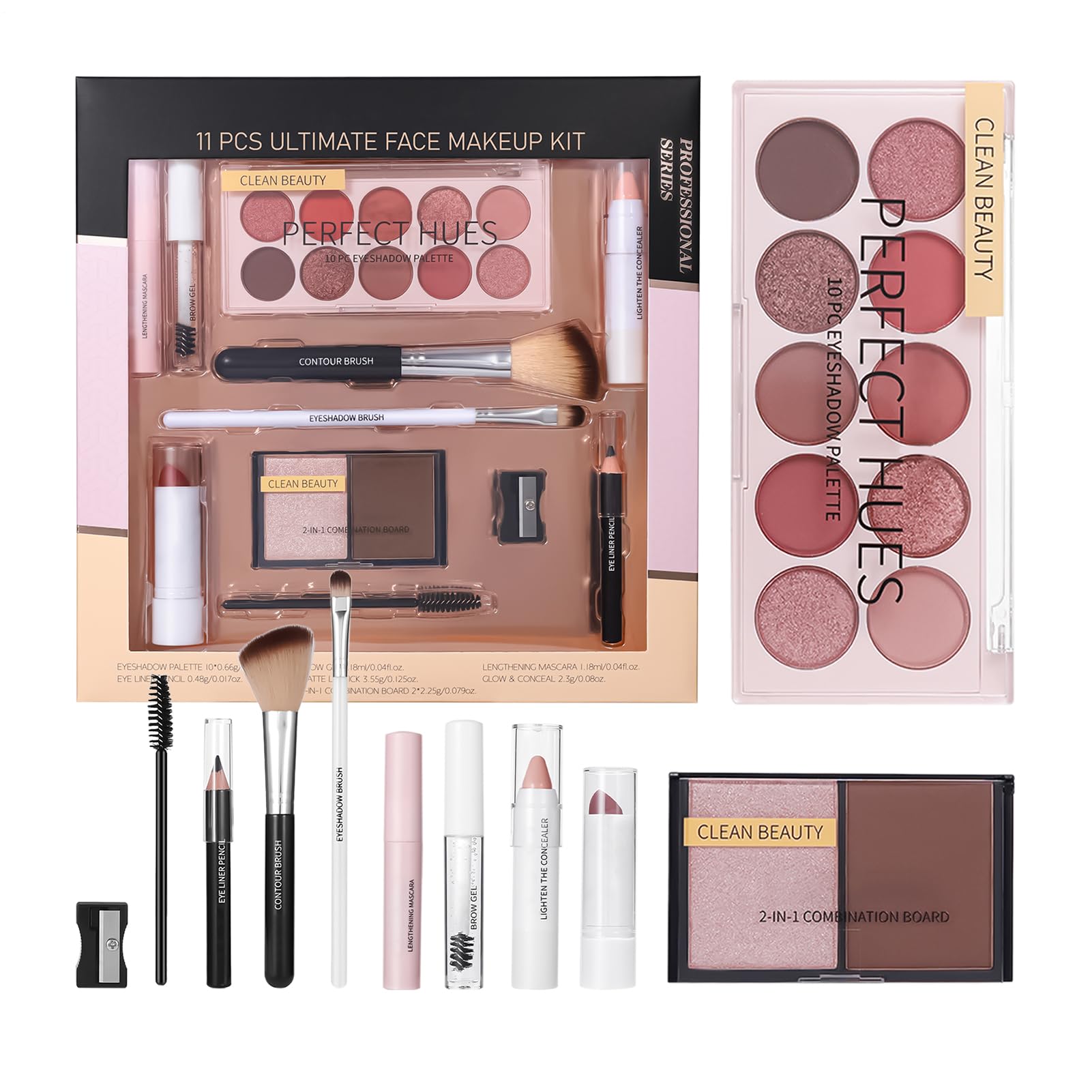 Kit trucco per adolescenti - Set regalo trucco per adolescenti, kit truccoo perr donne | 11 pezzi correttore evidenziatore ombretto mascara Dee pennello perr ciglia principianti
