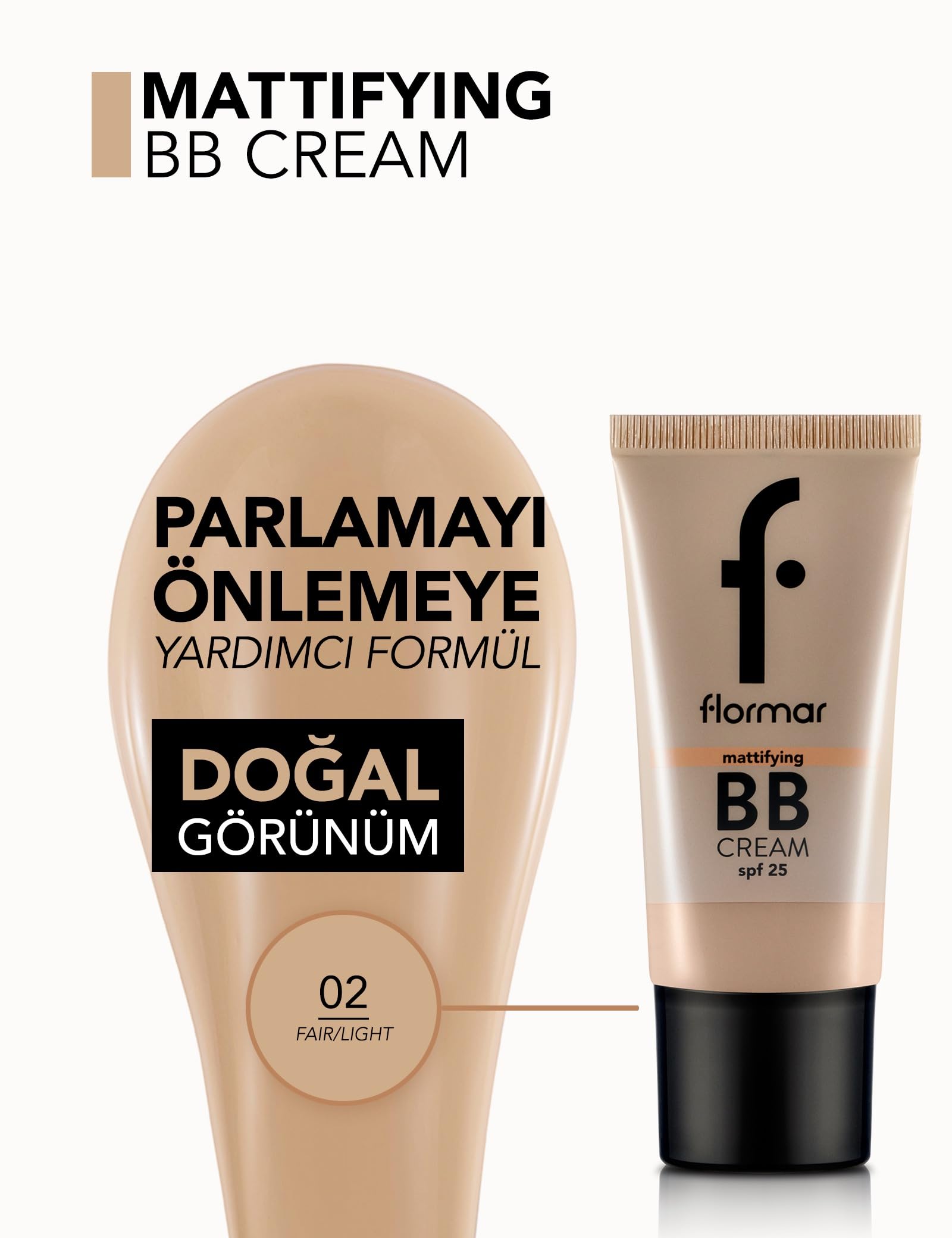 Flormar Mat Bitişli Bb Krem - Mattifying Bb Cream - 002 Fair-light - 8690604535170