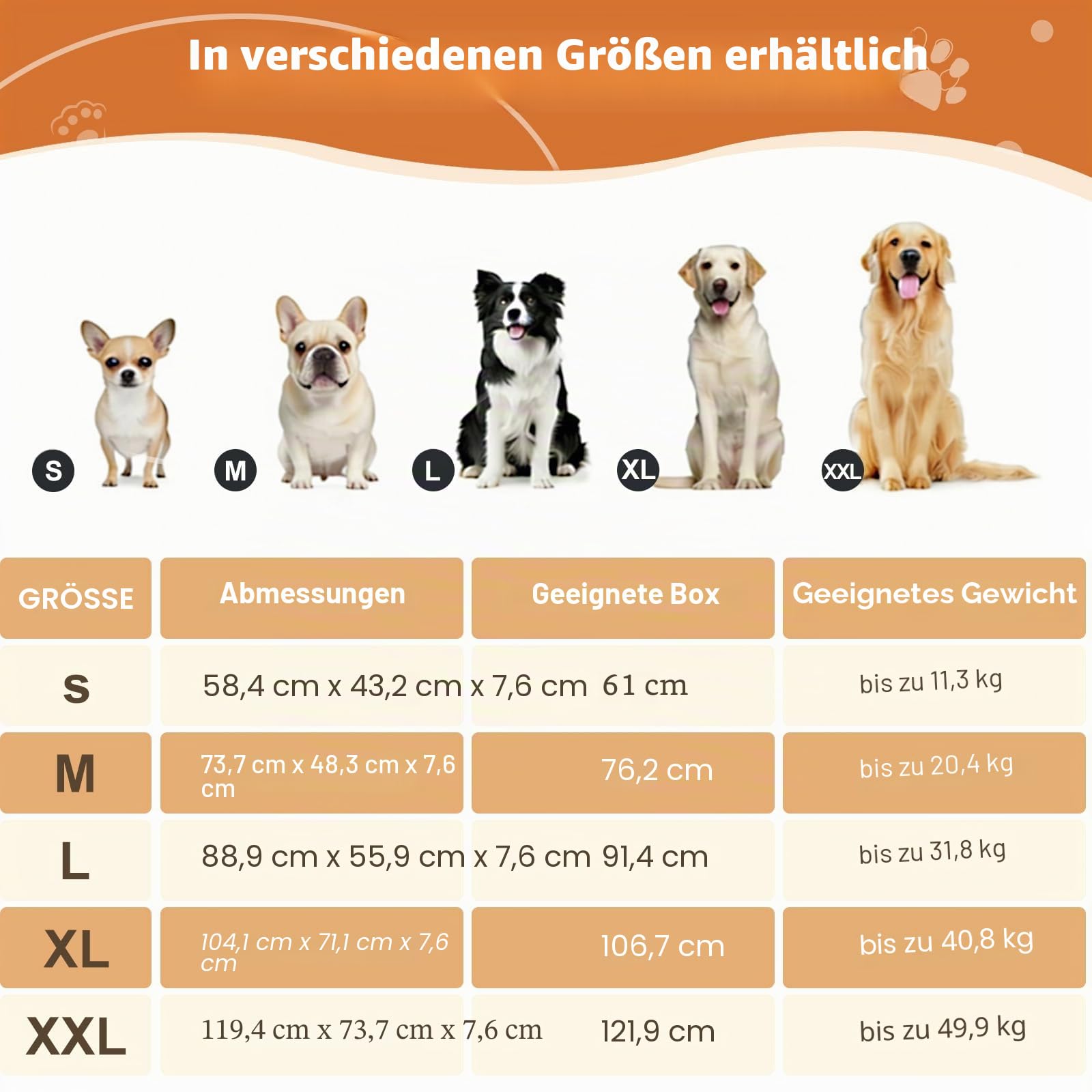 EMPSIGN Orthopädisches Hundebett Waschbar Wasserdicht Hundekissen | Ideale Käfigeinlage für Hundebox, Transportbox, Autohundebett & Hundekäfig. Optimale Haustiermatte für Auto, Sofa & Boden.