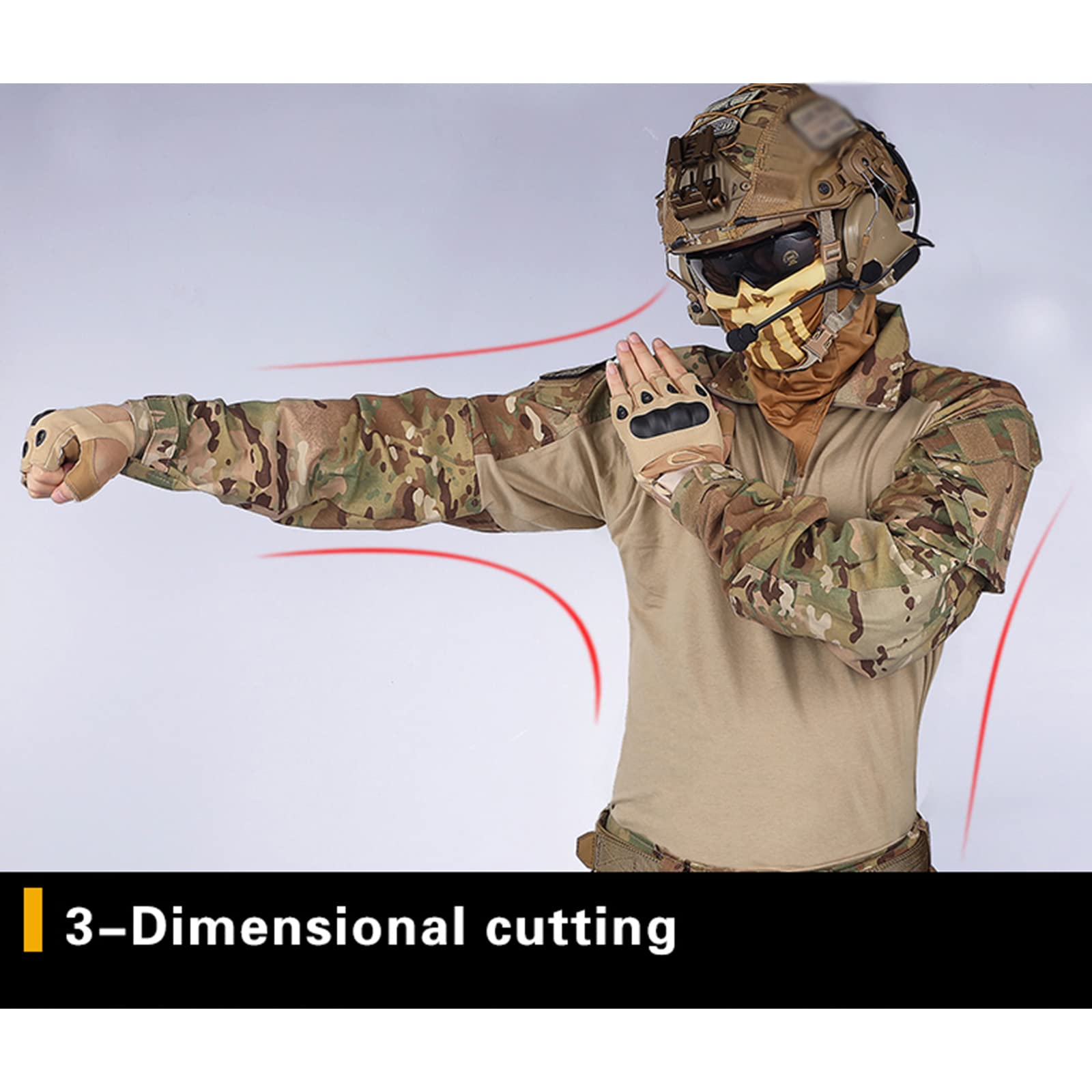 Abbigliamento tattico Combat Bdu Camouflage Uomo Uniforme, G3 Airsoft Military Set, Giacca Camicia & Pantaloni Completo.
