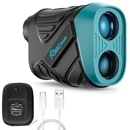 Laser Rangefinder for Golf & Hunting, DECTEAM Sport Range Finder High-Precision 650 Yards 6X Distance Measuring with Flag Pole Locking, Vibration Function, Slope Mode & Continuous Scan DLR600