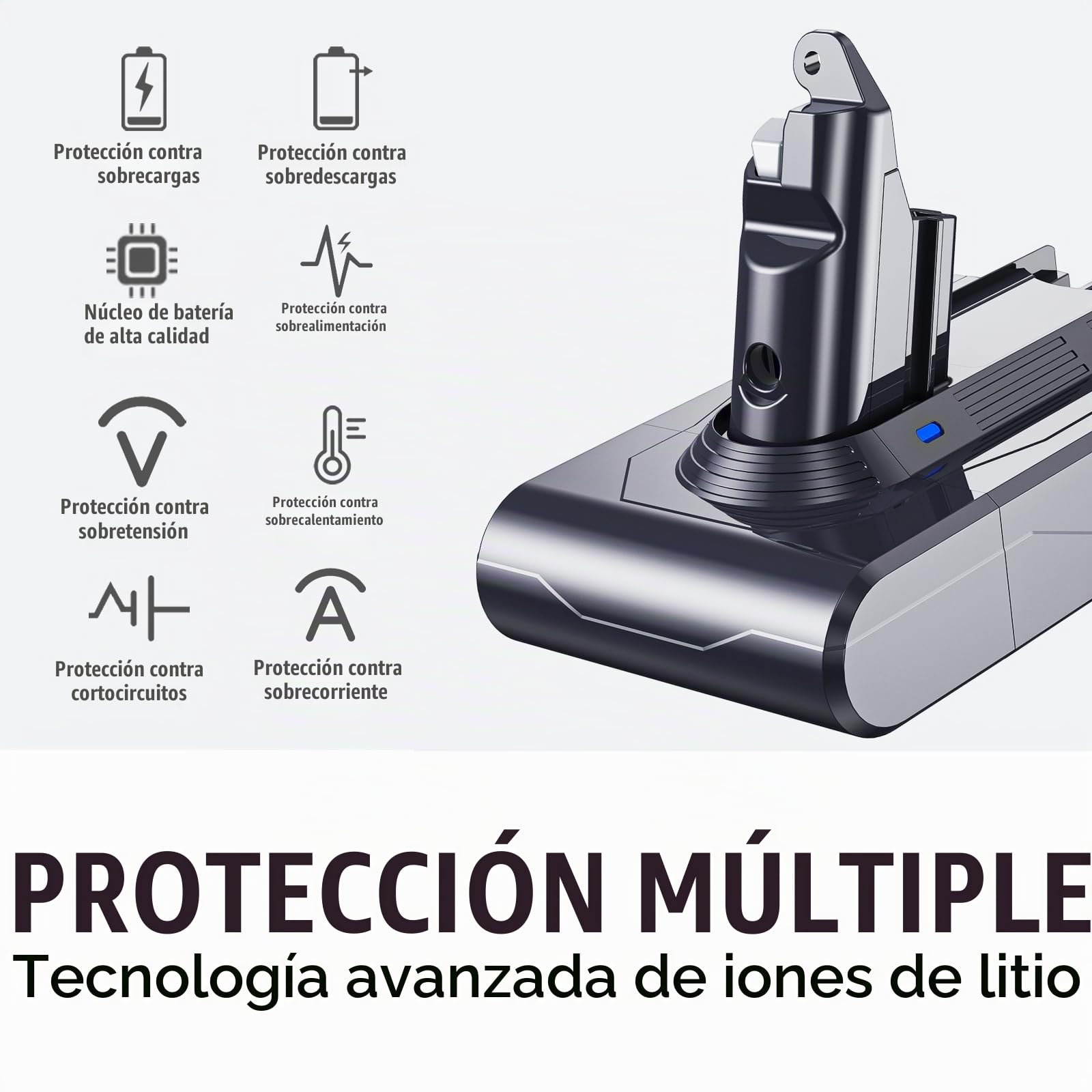 6000mAh Batería para Dyson V6 DC62 DC58 DC59 DC61 DC72 DC74 SV03 SV04 SV05 SV06 SV07 SV09 Animal Fluffy Absolute Motorhead Slim