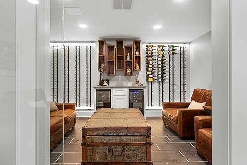 Miniatura 7 de Ultra Wine Racks & Cellars Estantes de Vino Montados en la Pared con Etiqueta Externa (2 Pies de Profundidad, Negro Mate, para 18 Botellas de Vino)