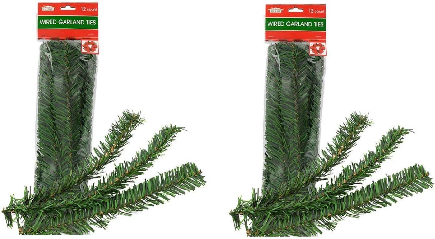 Christmas Holiday Holly Flexible Garland Ties - 24 Count - 12 Inch