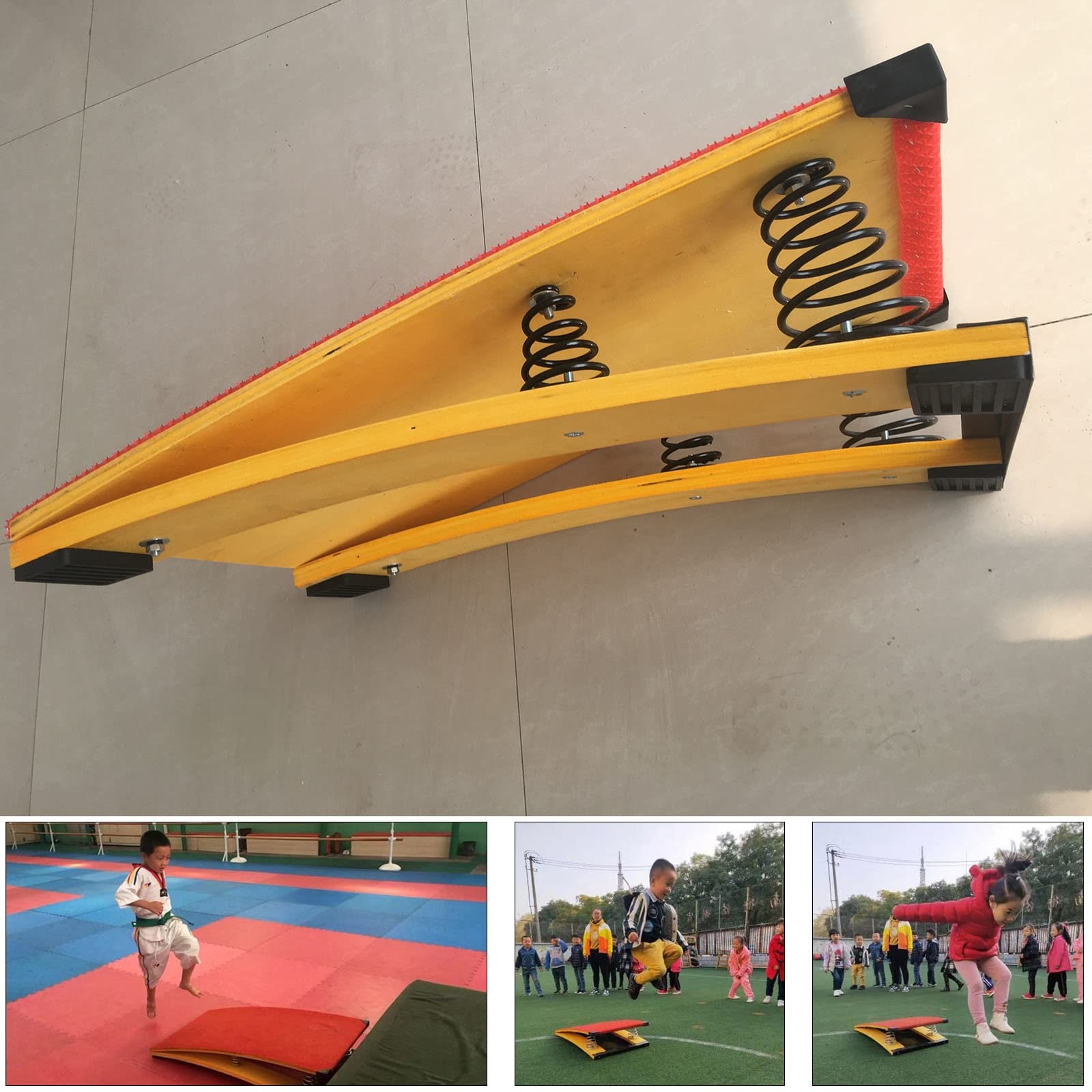 Tavola A Molla Per Ginnastica Bambini - Legno Massello 80x50 Cm, 4 Molle In Acciaio, Portatile Per Allenamento Casa/Scuola