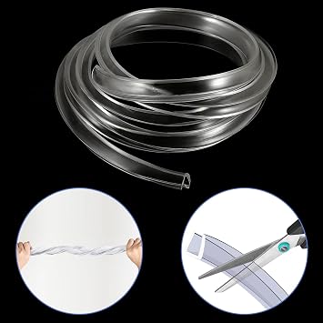 16.4 Ft Silicone Edge Trim, Clear U Channel Rubber Flexible Edge Protector for Shelf, Car Door, Cabinet, Sheet Metal, Suitable for 0.59'' (15 mm), Adhesive Free
