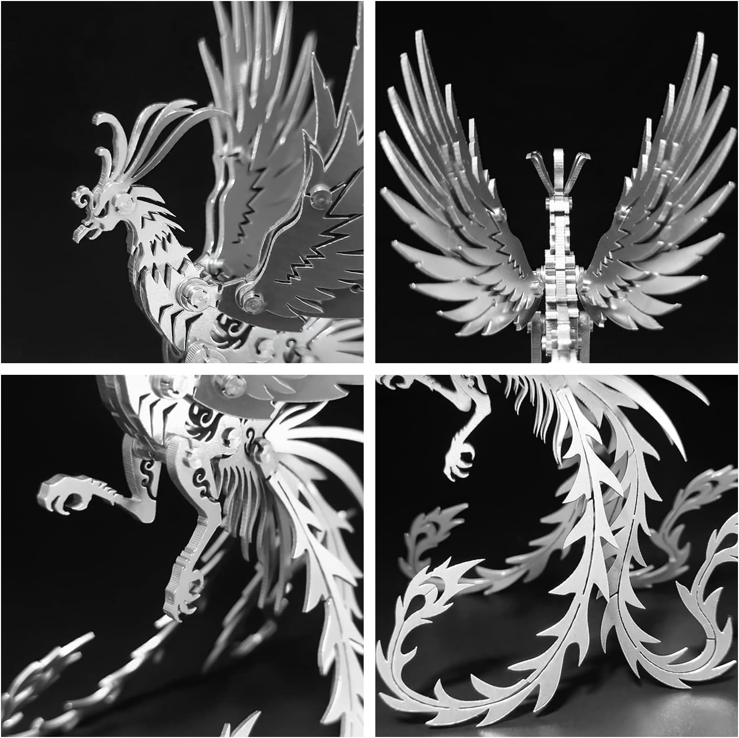 3D Metal Model Kits, Mechanical Undead Bird 3D Metal Puzzle,Steel Mythology Animal Series DIY Brain Teasers Simple 3D Puzzles Home Decor Art Craft Gifts Toys for Adult