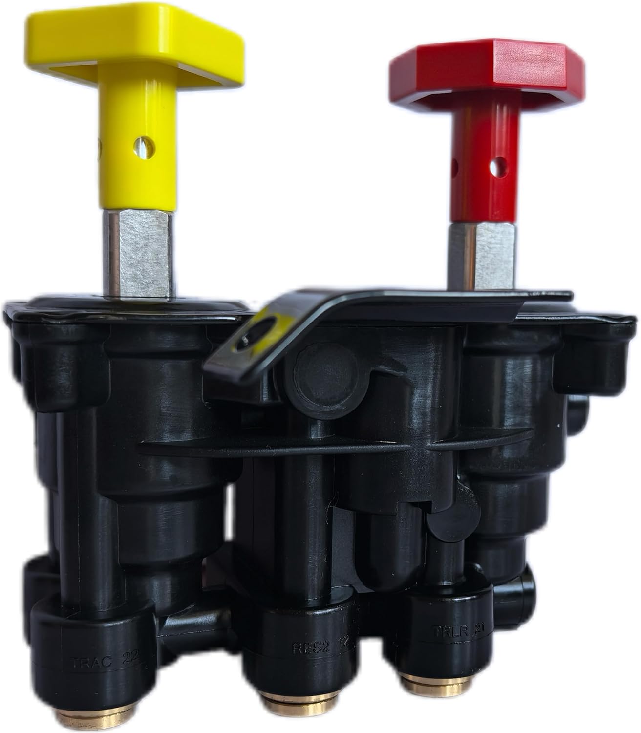 KN20619 MV3 Dash Valve Compatible for Volvo Haldex 3/8″ Push to Connect 1/4″ Unthreaded Mount Hole Trailer Parking Style B Hand Operated Valve RKN20619 20523171 20560009 85123221