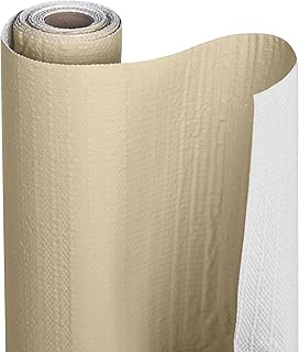 Smart Design Bonded Grip Shelf Liner - 12 Inch x 10 Feet - Non Adhesive, Strong Grip Bottom, Easy Clean Kitchen Drawer, Cabinet, Cupboard Dresser Protector Cover, Non Slip Rubber Mat - Taupe