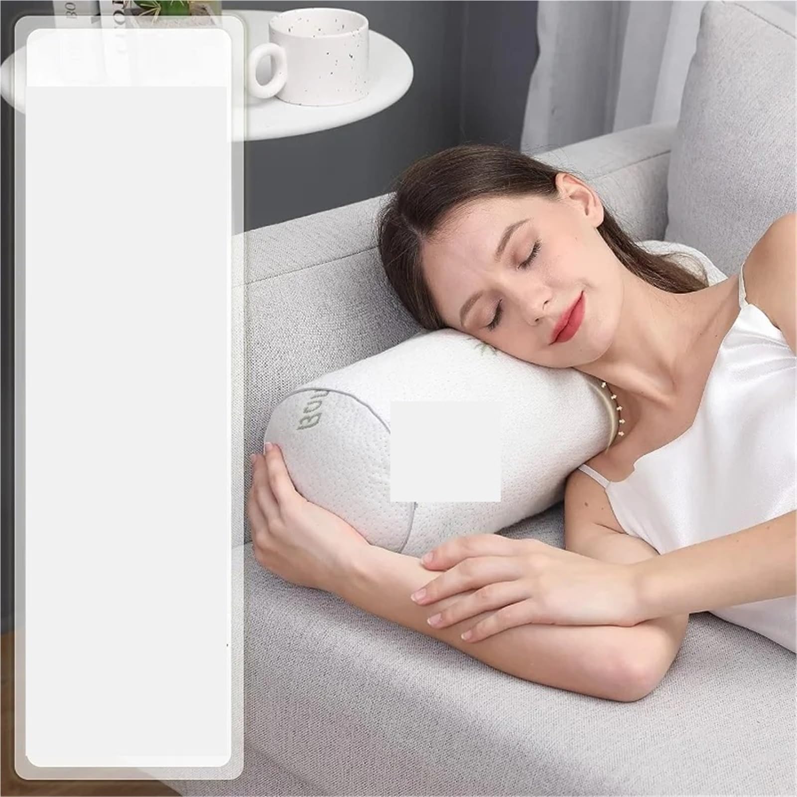 Rouleau Cervical Confortable, traversin de Cou Doux, Coussin Lombaire for Jambe, Dos, traversin Amovible en Mousse(40 * 10cm)