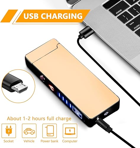 Miniatura 4 de Encendedor de arco recargable a prueba de viento, encendedores eléctricos sin llama para exteriores, camping, senderismo, encendedor de plasma con