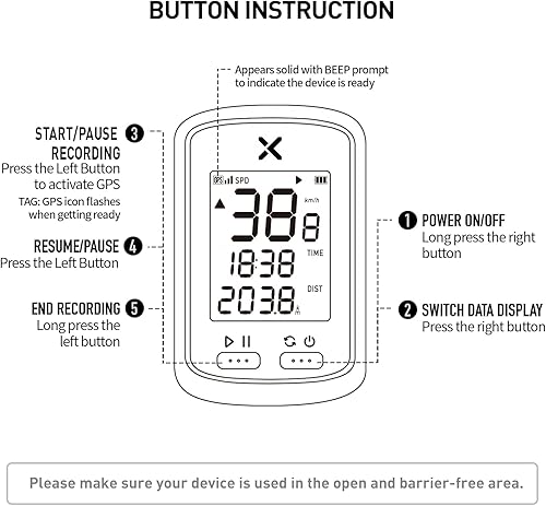Miniatura 7 de XOSS G - Computadora de bicicleta GPS, velocímetro y odómetros inalámbricos Bluetooth, computadora de ciclismo recargable MTB Tracker con pantalla