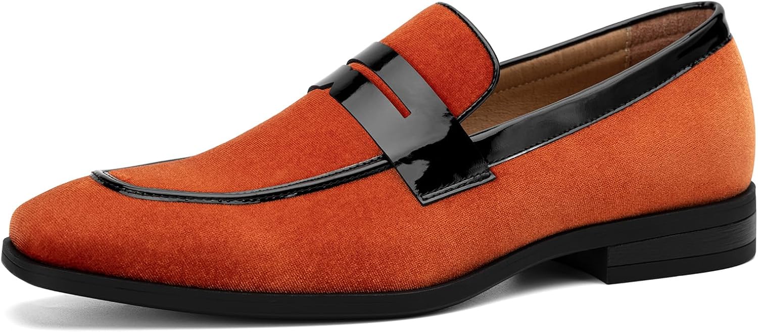JITAI Mens Velvet Loafers Dress Shoes Loafers for Men Tuxedo Suit Shoes