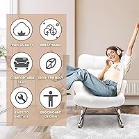 Vista 4 de Silla Mecedora para Cuarto de Bebé Teddy Tapizada Mecedora Deslizante Silla de Acento Mecedora Asiento Acolchado con Respaldo Alto Sillón Silla