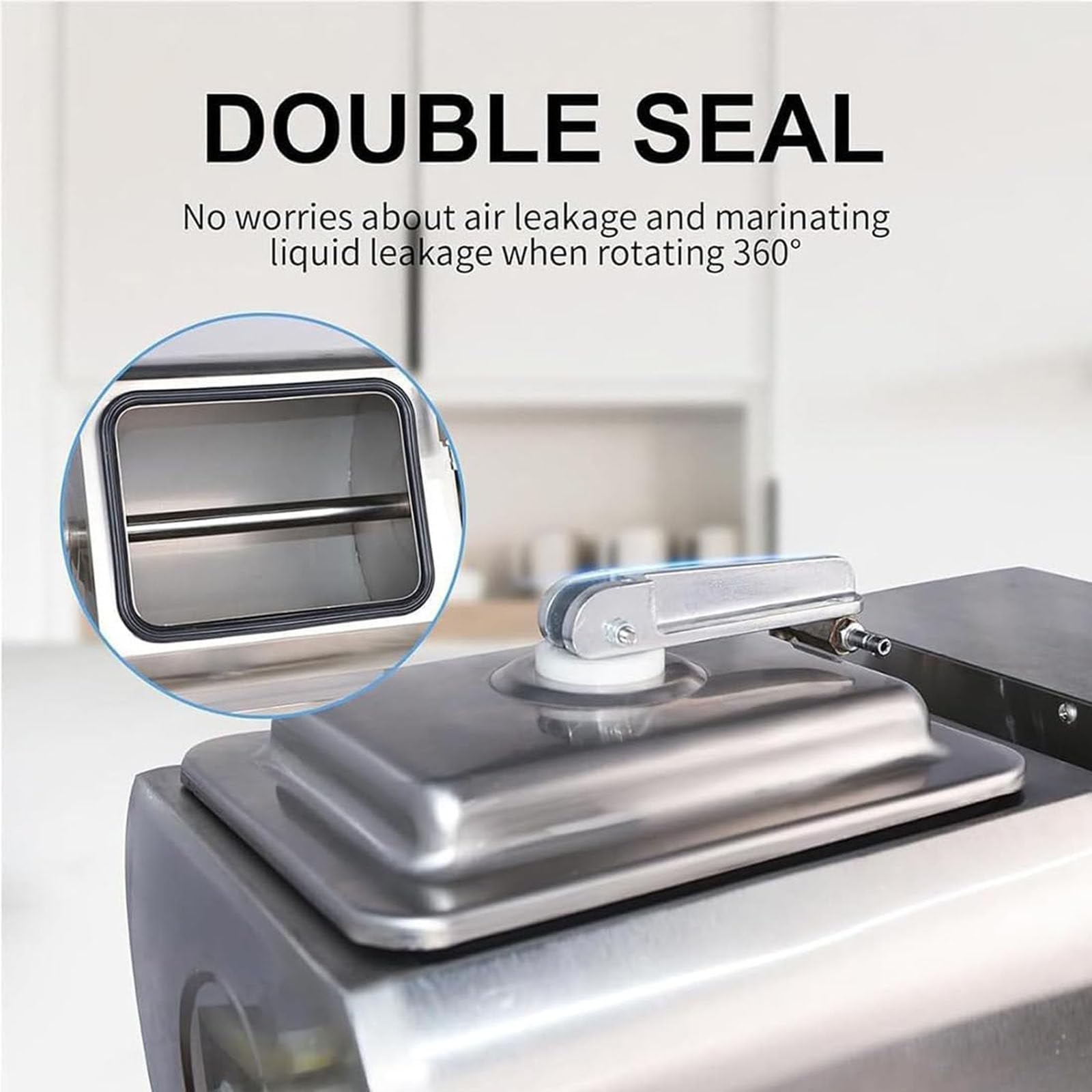Marinateur de viande professionnel – Gobelet sous vide en acier inoxydable avec minuteur, rotation bidirectionnelle et 3 vitesses pour viande et légumes