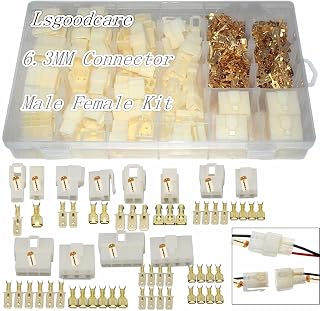 Lsgoodcare 472Pcs 6.3MM 1 2 3 4 6 8Pin Automotive Electrical Wire Connector Male Female Socket Plug and Pin Header Crimp Wire Terminals Box Kit for Motorcycle Car Bike Boats
